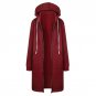 Women Solid Color Hooded Coat Female Thick Poncho Cardigan Zipper Fashion Coat wide Waist 2017 Autum