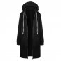 Women Solid Color Hooded Coat Female Thick Poncho Cardigan Zipper Fashion Coat wide Waist 2017 Autum