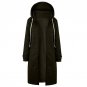 Women Solid Color Hooded Coat Female Thick Poncho Cardigan Zipper Fashion Coat wide Waist 2017 Autum