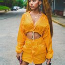 Europe States Jacket Women 2017 Autumn Winter New Thin Zipper Coat Exposed Navel Jacket Sexy Turn-do