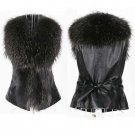 OLGITUM 2018 Hot Sale Imitation Fur Vest Fur Coat New Autumn and Winter Women Short PU Leather Fur C