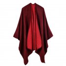 2017 New Winter Warm Cashmere Scarf Women Poncho Blanket Cape Solid Color Vintage Shawls Coat