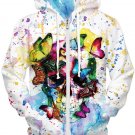 New Hot Women Sale Autumn Winter Skull Print Animal Hoodies Punk Zipped Pocket Coat 3D Pullovers