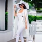Women Solid Long Cloak Fashion Overcoat Ponchos Female Casual Robe Ruffle Warm Winter Turndown Long 