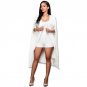 Women Solid Long Cloak Fashion Overcoat Ponchos Female Casual Robe Ruffle Warm Winter Turndown Long 