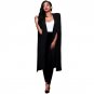 Women Solid Long Cloak Fashion Overcoat Ponchos Female Casual Robe Ruffle Warm Winter Turndown Long 