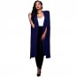 Women Solid Long Cloak Fashion Overcoat Ponchos Female Casual Robe Ruffle Warm Winter Turndown Long 