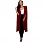 Women Solid Long Cloak Fashion Overcoat Ponchos Female Casual Robe Ruffle Warm Winter Turndown Long 