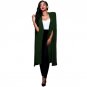 Women Solid Long Cloak Fashion Overcoat Ponchos Female Casual Robe Ruffle Warm Winter Turndown Long 