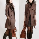 Korean Women Trench Woolen Coat Winter Slim Double Breasted Overcoat Warm Coats Women Long  Oversize