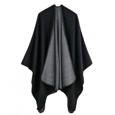 Quality guarantee Oversized Reversible reversed Women Winter Knitted Cashmere Poncho Capes Shawl Car