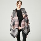 2017 New Winter Autumn Warm Cashmere Feel Scarf Women Poncho Blanket Cape Striped Vintage Shawls Coa