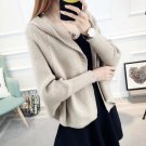 ENSOGO 2017 Autumn Sweater Woman Even Hat Knitting Unlined Upper Garment Short Fund Loose Coat Woman
