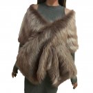 YJSFG HOUSE Womens Faux Fur Shawl Cape Outerwear 2017 Winter Elegant Warm Wedding Coat Cape Female S