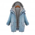 New Arrival 2016 Plus Size Women Denim Coat Fashion Autumn Winter Long Sleeve Women Coat Oversized C