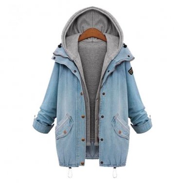 New Arrival 2016 Plus Size Women Denim Coat Fashion Autumn Winter Long Sleeve Women Coat Oversized C