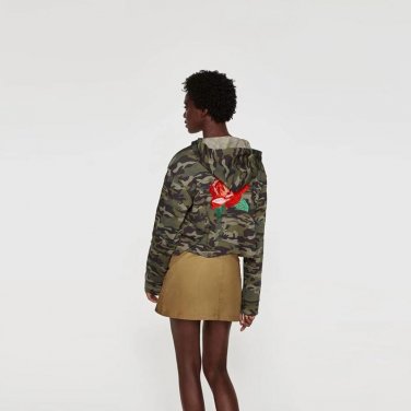 Autumn Casual Hooded Drawstring pullovers Long Sleeve embroidered camouflage Hoodies street wear coa