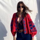 Floral Embroidered Jacket Women 2017 Autumn Cotton Lace Tied Up Long Sleeve Boho Chic Ethnic Retro S