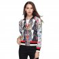 Floral Bomber Jacket Women Autumn Embroidered Print Tiger Thick Long Sleeve Sequin Zipper Boho Chic 