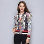 Floral Bomber Jacket Women Autumn Embroidered Print Tiger Thick Long Sleeve Sequin Zipper Boho Chic 