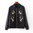 embroidery Plum blossom jacket bomber jacket women coat button up collar zipper jackets jaqueta femi