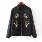 embroidery Plum blossom jacket bomber jacket women coat button up collar zipper jackets jaqueta femi