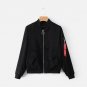 2018 New Fashion Women Casual Flight Bomber Jackets Lady Long Sleeve Satin Baseball Coats Army Green
