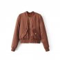 2017 Autumn Winter Women Solid Warm Flight Bomber Jackets Lady Long Sleeve Zipper Short Air Force Ba