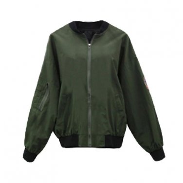 Women Bomber Jacket Basic Coats 2017 Fashion Autumn Eagle Embroidery Coat Zipper Stand Collar Basic 
