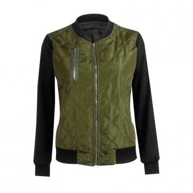 Brand New Female Autumn Down Jacket Coat Streetwear Cool Grid Women Jacket Long Sleeve Bomber Jacket