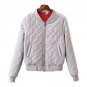 Women Bomber Jacket New Arrival 2017 Autumn Winter Stand Collar Zipper Coat Casual Long Sleeve Argyl