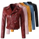 2018 New Fashion Women Autunm Winter Wine Red Faux Leather Jackets Lady Bomber Motorcycle Cool Outer