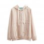 WEIXINBUY Spring Autumn Women\'s Zipper Hooded Loose Harajuku Jacket Female Cute Bomber Coat For fem