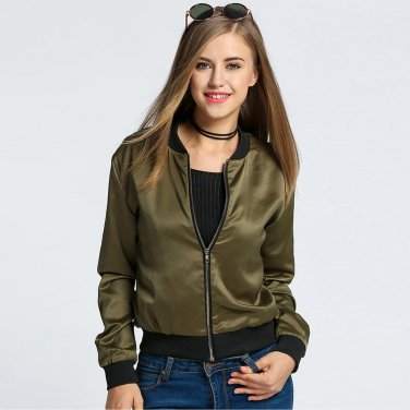 Baseball Jacket Coat Women Autumn Jacket 2017 Fashion Zip Up Full Sleeve Patchwork Short Women\'s Ja