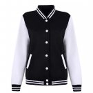 Autumn Jacket Women Coat 2017 Baseball Women\'s Jackets Full Sleeve Stand Collar Button Patchwork Bo