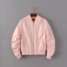2017 hot sale female casual twill white pink blue Women short coat ladies bomber jackets Solid 9 col