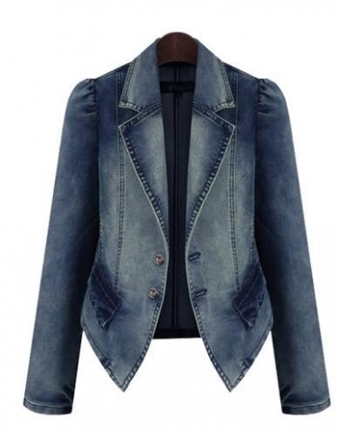2017 Bomber Denim Jacket Women Chaqueta Suit Collar Single-breasted Bolero Slim Outerwear Coat Lady 