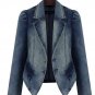 2017 Bomber Denim Jacket Women Chaqueta Suit Collar Single-breasted Bolero Slim Outerwear Coat Lady 