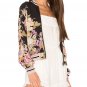 2017 New Women Jackets Front Stand Collar Long Sleeve Feminina Flower Print Basic Jacket Coat Outwea