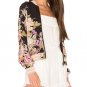 2017 New Women Jackets Front Stand Collar Long Sleeve Feminina Flower Print Basic Jacket Coat Outwea