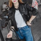 White Black Bomber Leather jackets new 2017 women designer fashion outerwear jacket supernova sale j