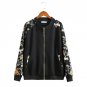 Women Fashion Bomber Jackets Coat 2017 Autumn Floral Print Patchwork Zipper Loose Flight Jackets Cas