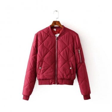 2017 Autumn Winter Ladies Flight Bomber Jackets Women Thick Army green,Navy blue,Red,Pink,Grey coat 