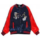 2018 new autumn spring women bird jackets woven embroidery baseball uniform jacket coat collar femal