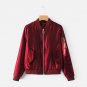 2018 Spring Autumn Women Fashion Flight Bomber Jackets Lady Casual Long Sleeve Satin Baseball Coats