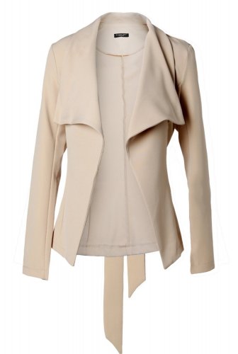 Women Coat Tuxedo Jacket Bomber Jacket Long Sleeve Feminina Basic Chic Coat Ladies Beige Belted Casu