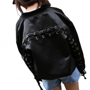 Autumn Womens Flight Jacket Coat Harajuku Hip Hop Female Bomber Jackets Stand Collar Design Crossing
