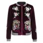 2017 Vogue Embroidered Velvet Women Jacket Bomber Jacket Casual Coat Rose Outerwear Trendy Jacket Ja