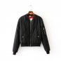 Women Bomber Jacket Quilting Quilted Jacket Short Thin Padded Side Zipper Sleeve Coat Pilots V-Neck 