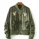 women bomber jacket 2017 female coat flight suit casual jacket women coat and embroidered eagle wome